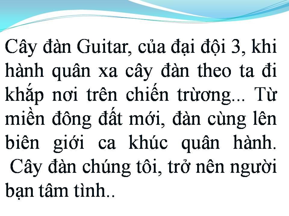 Lời bài hát CÂY ĐÀN GHI TA CỦA ĐẠI ĐỘI BA