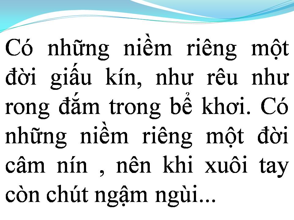 Lời bài hát CÓ NHỮNG NIỀM RIÊNG