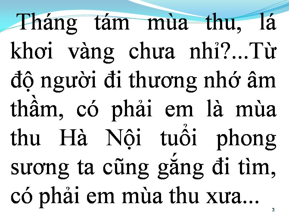 Lời bài hát CÓ PHẢI EM MÙA THU HÀ NỘI