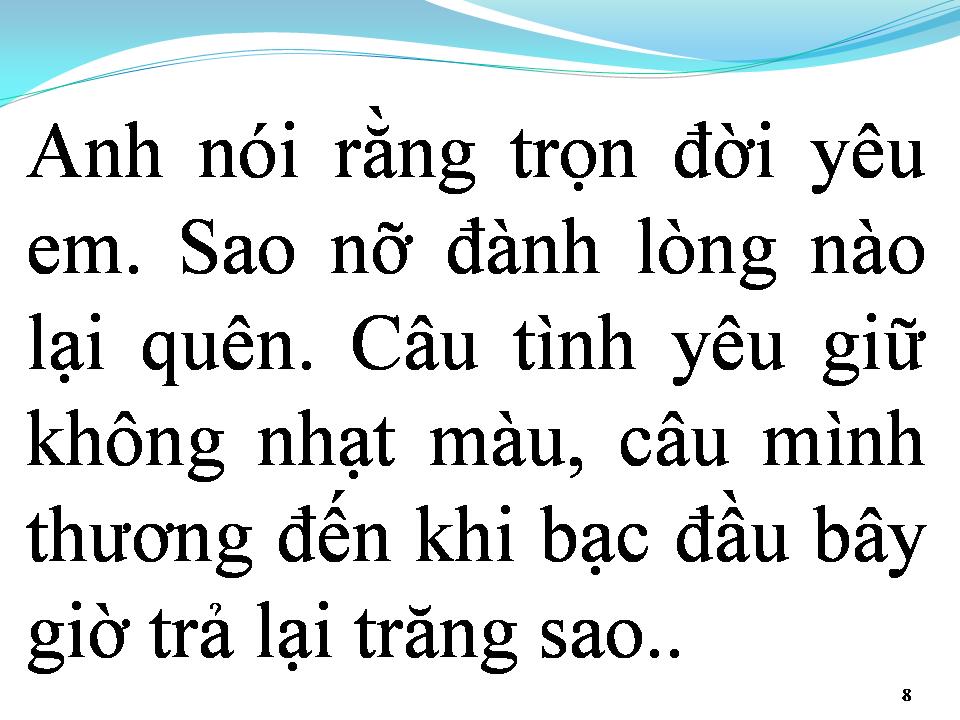 Lời bài hát TÌNH YÊU TRẢ LẠI TRĂNG SAO