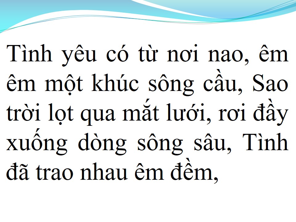 Lời bài hát TÌNH YÊU TRÊN DÒNG SÔNG QUAN HỌ