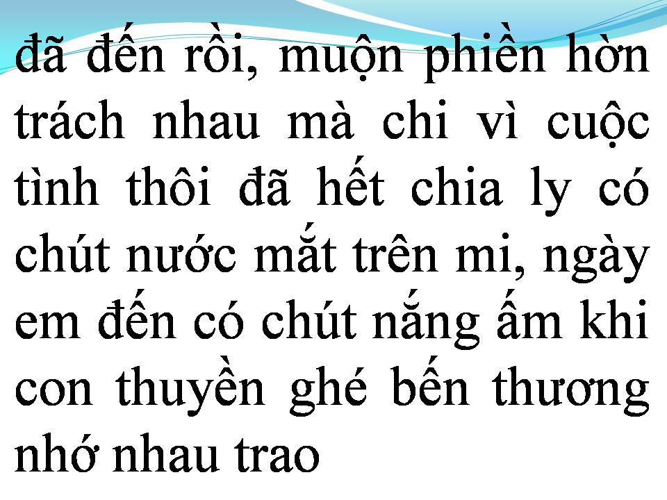 Lời bài hát TÌNH YÊU TRỞ LẠI
