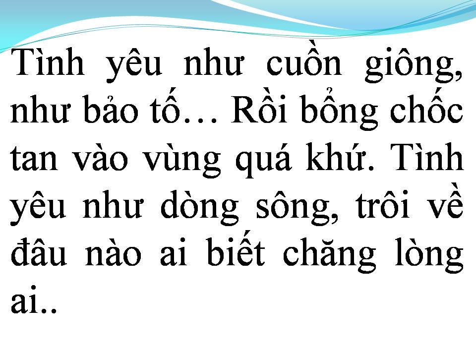 Lời bài hát TÌNH YÊU VÀ TRÁI ĐẮNG
