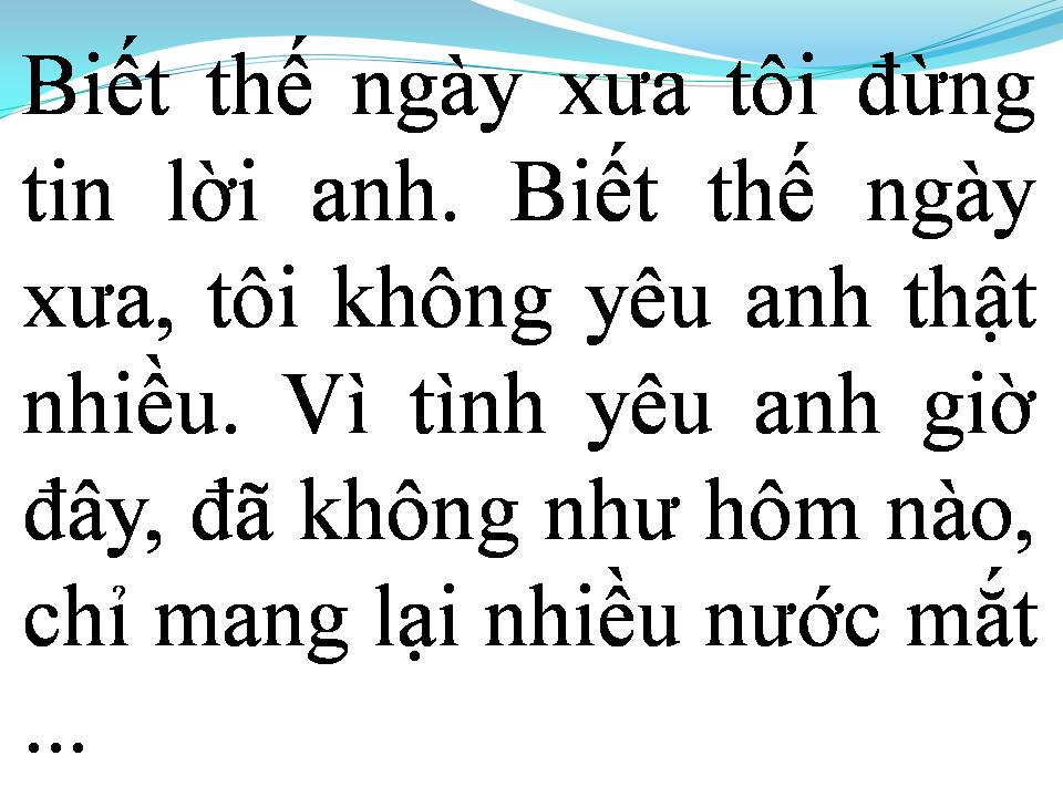 Lời bài hát TÌNH YÊU VÀ GIỌT NƯỚC MẮT