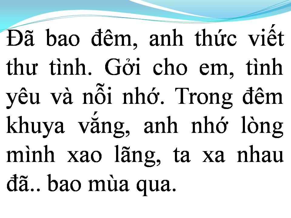Lời bài hát TÌNH YÊU VÀ NỖI NHỚ