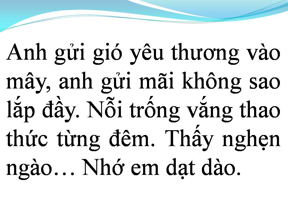 Lời bài hát TÌNH YÊU VÀ NỖI NHỚ
