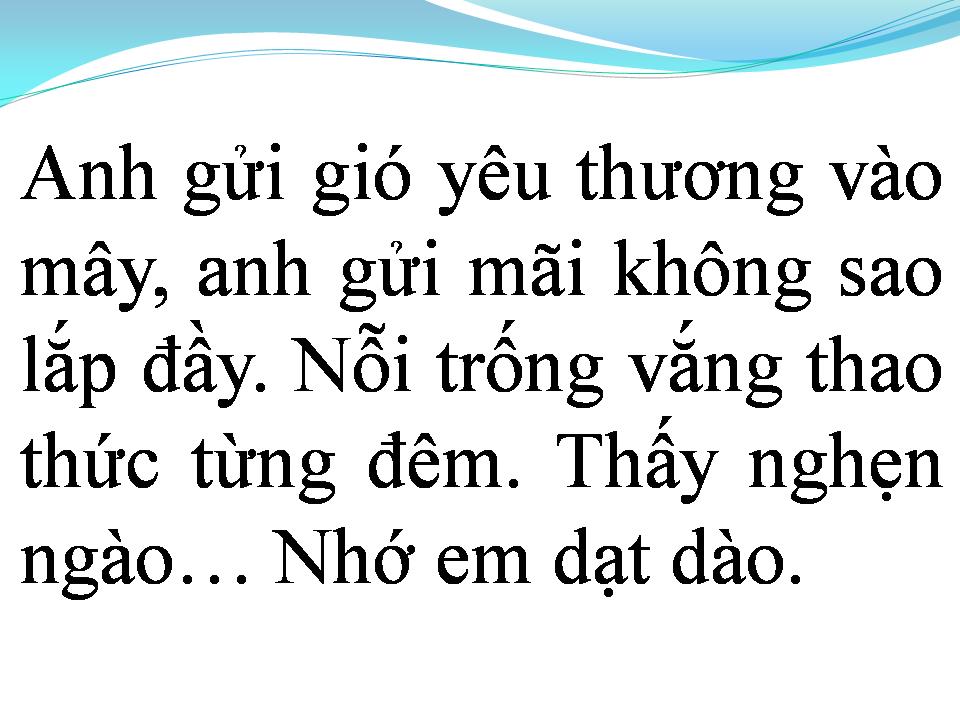 Lời bài hát TÌNH YÊU VÀ NỖI NHỚ