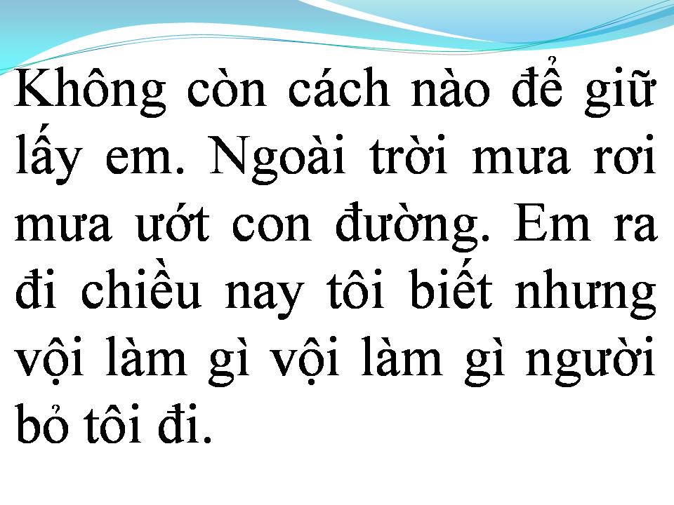 Lời bài hát TÌNH YÊU VỪA RA ĐI