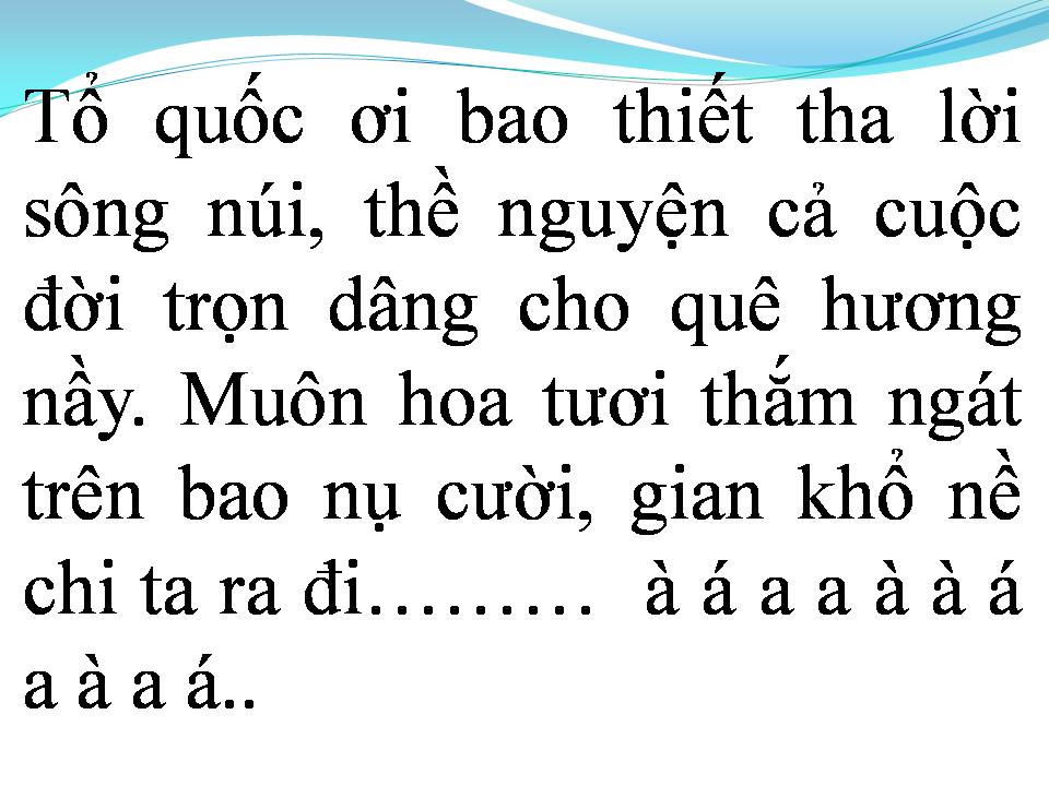 Lời bài hát TỔ QUỐC ƠI TA ĐÃ NGHE