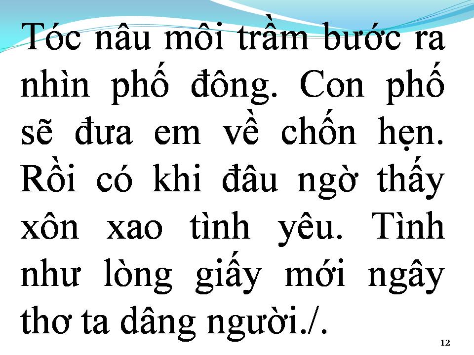 Lời bài hát TÓC NÂU MÔI TRẦM