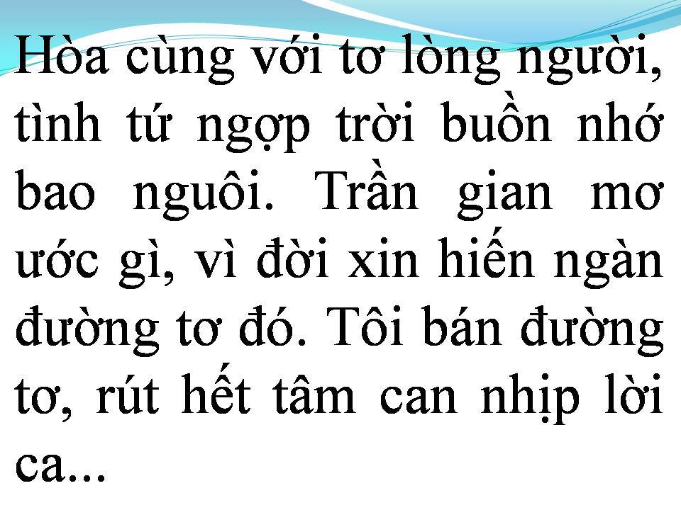 Lời bài hát TÔI BÁN ĐƯỜNG TƠ