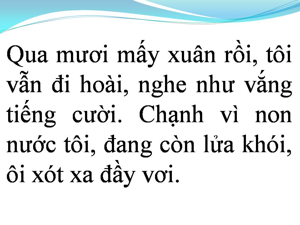 Lời bài hát TÔI CHƯA CÓ MÙA XUÂN