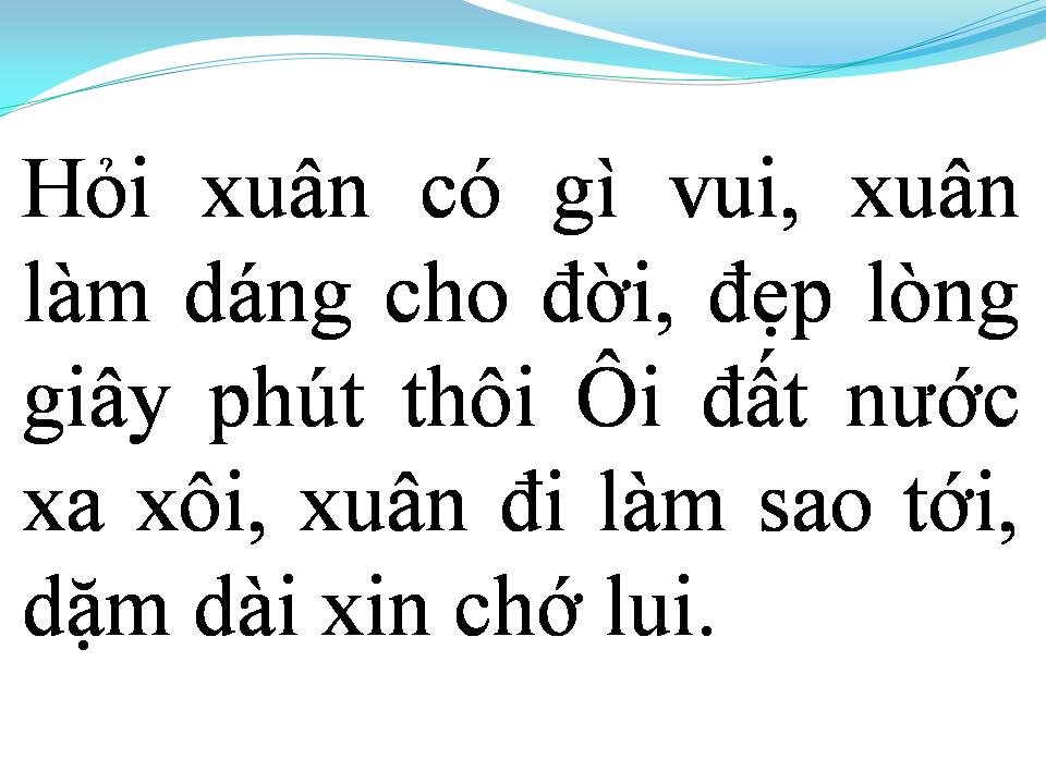 Lời bài hát TÔI CHƯA CÓ MÙA XUÂN