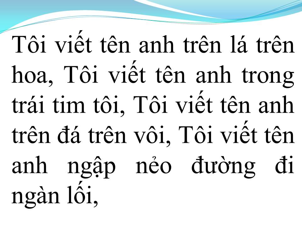 Lời bài hát TÔI NHỚ TÊN ANH