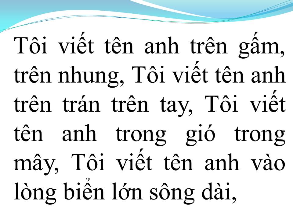 Lời bài hát TÔI NHỚ TÊN ANH