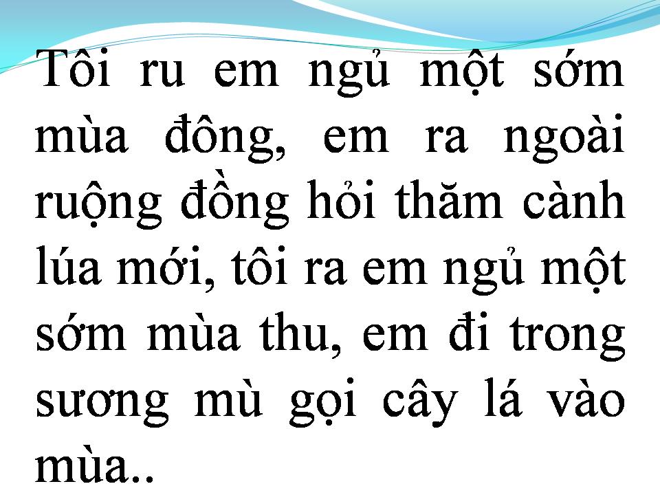 Lời bài hát TÔI RU EM NGỦ