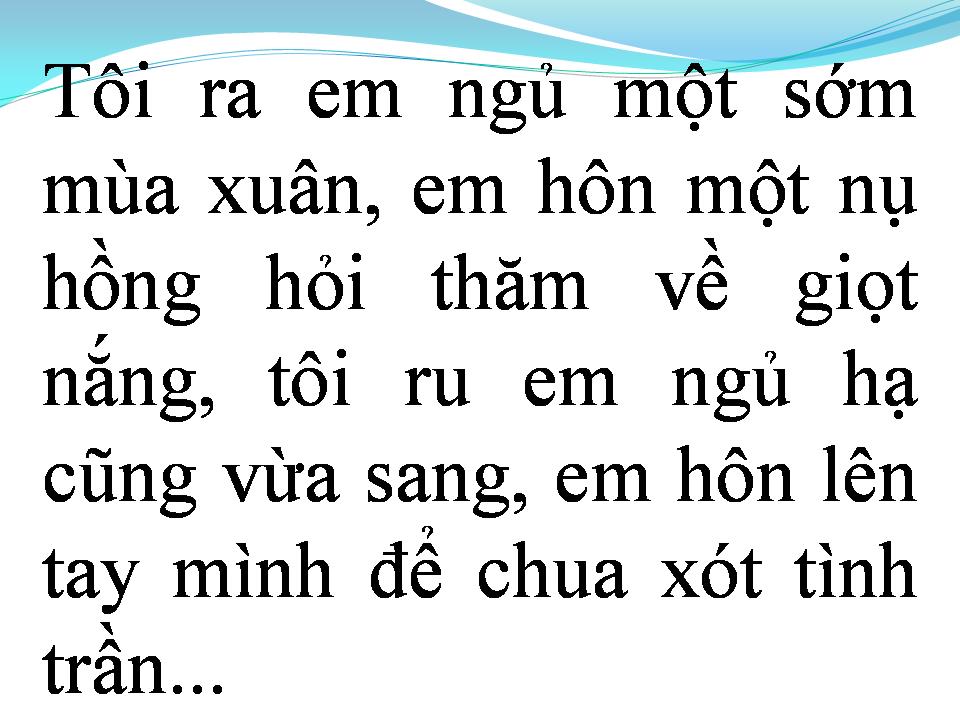 Lời bài hát TÔI RU EM NGỦ