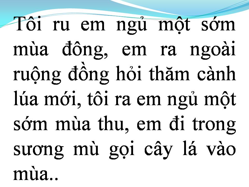 Lời bài hát TÔI RU EM NGỦ