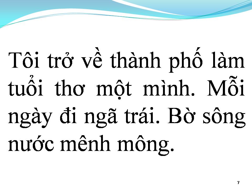 Lời bài hát TÔI TRỞ VỀ THÀNH PHỐ