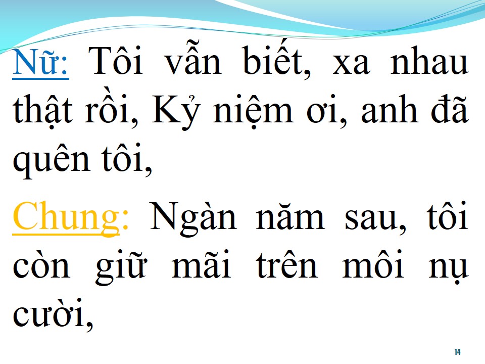 Lời bài hát TÔI VẪN NHỚ (SONG CA)
