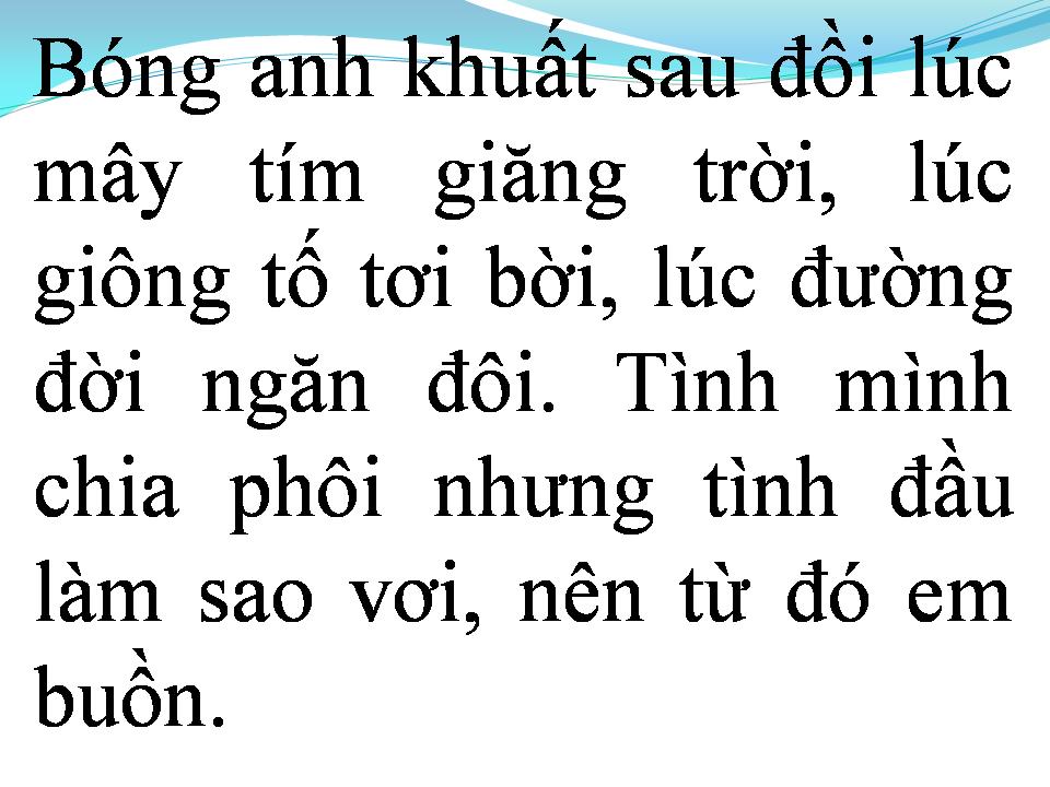 Lời bài hát TỪ ĐÓ EM BUỒN