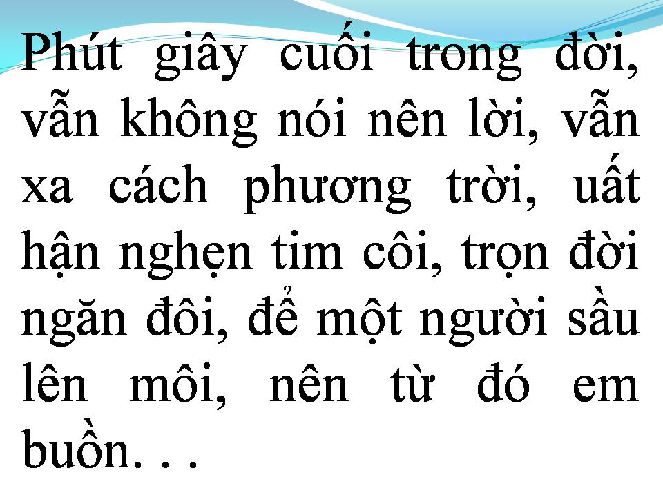 Lời bài hát TỪ ĐÓ EM BUỒN