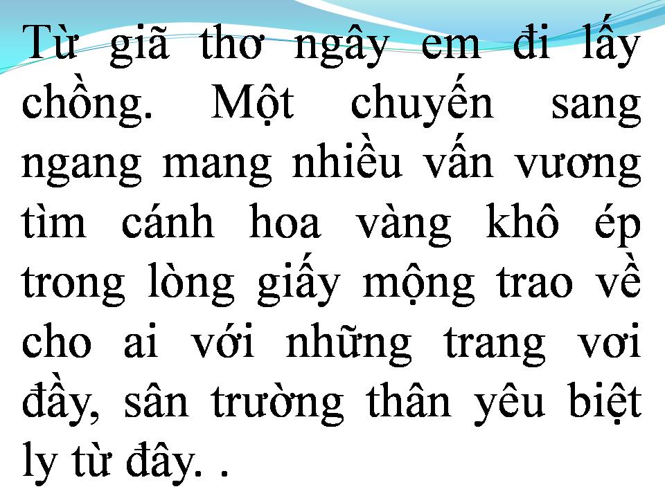 Lời bài hát TỪ GIÃ THƠ NGÂY