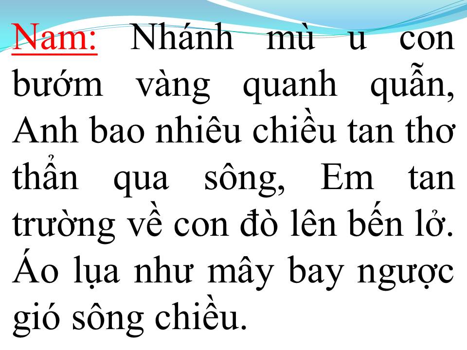 Lời bài hát SÔNG QUÊ (SONG CA)