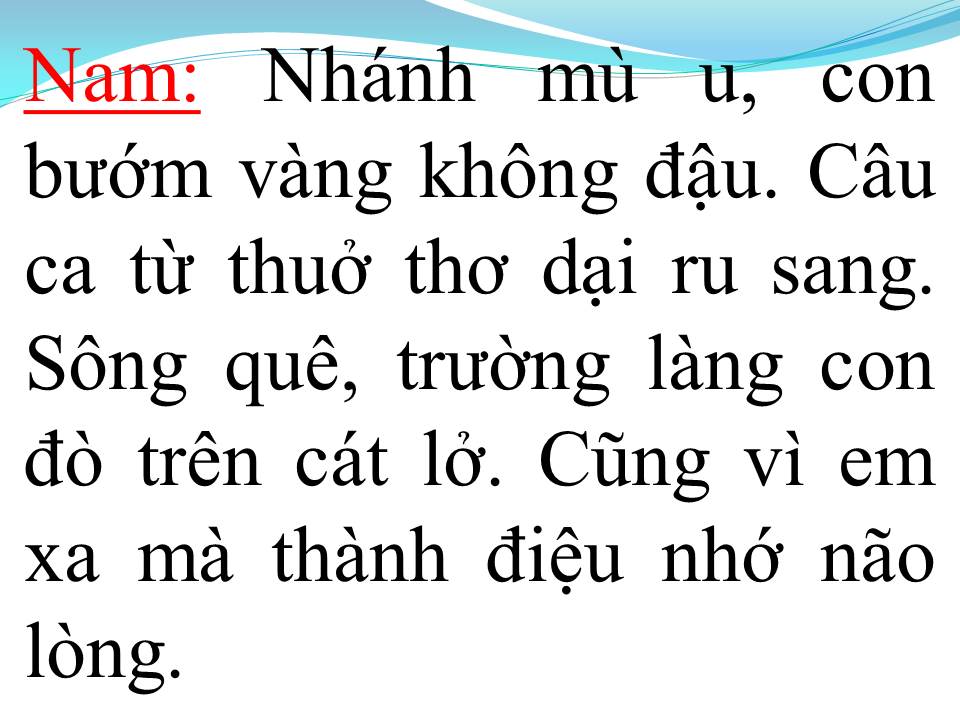 Lời bài hát SÔNG QUÊ (SONG CA)