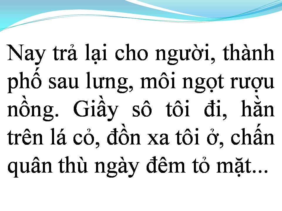 Lời bài hát THÀNH PHỐ SAU LƯNG