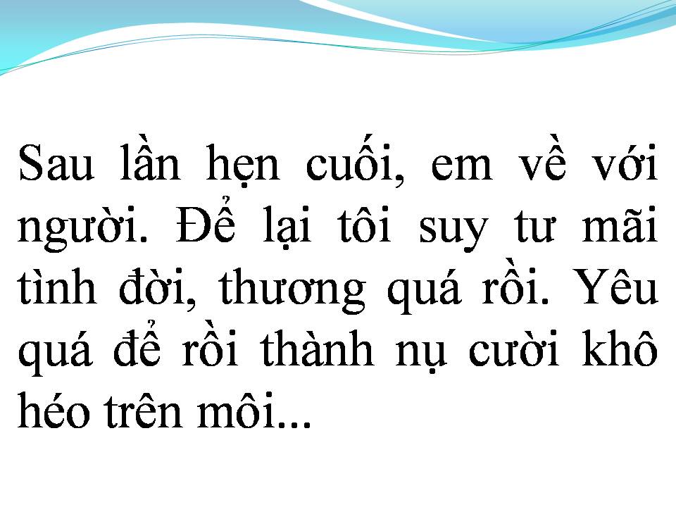 Lời bài hát SAU LẦN HẸN CUỐI
