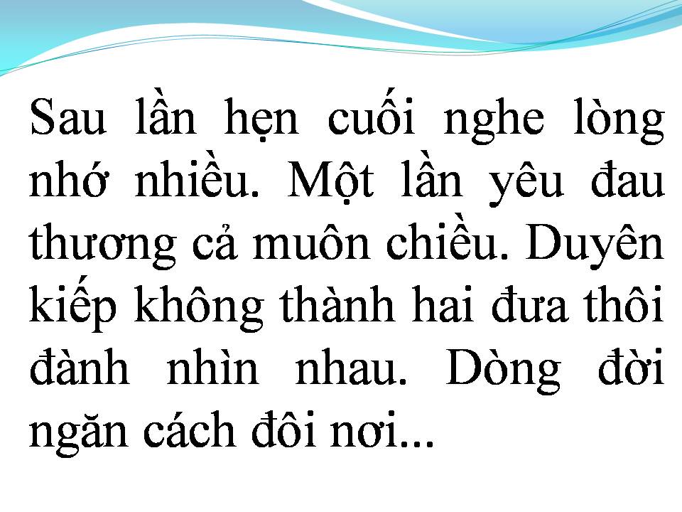 Lời bài hát SAU LẦN HẸN CUỐI