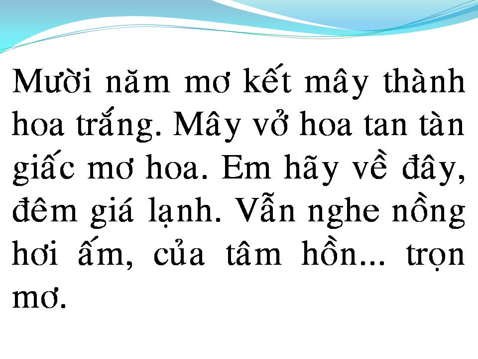 Lời bài hát SƯƠNG LẠNH CHIỀU ĐÔNG