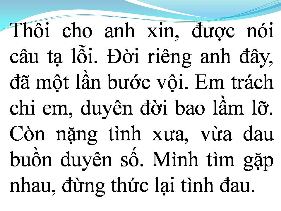 Lời bài hát TÌM LẠI NGƯỜI XƯA
