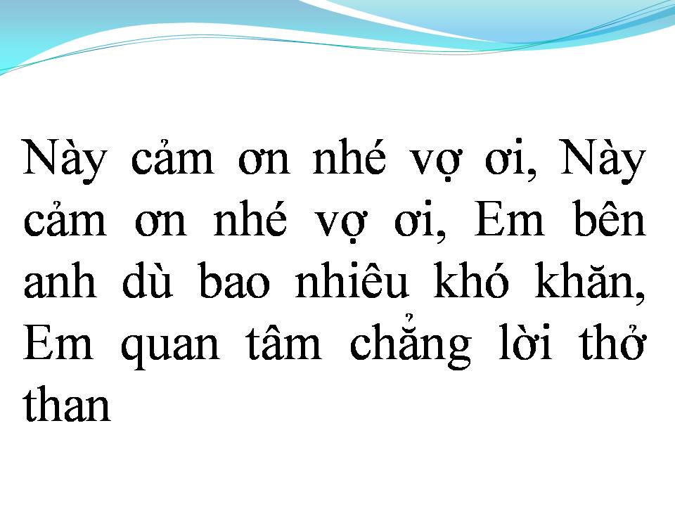 Lời bài hát CÁM ƠN VỢ