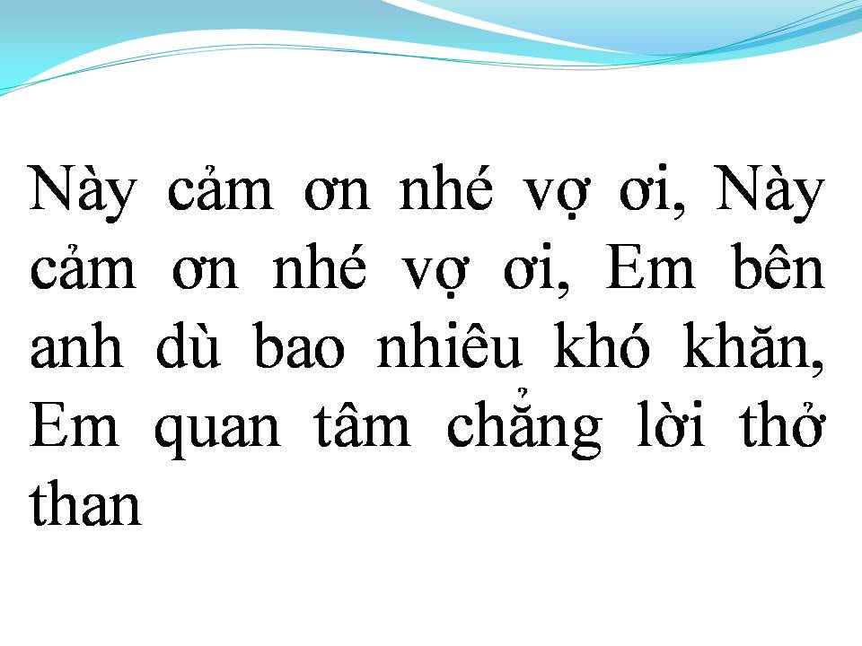Lời bài hát CÁM ƠN VỢ