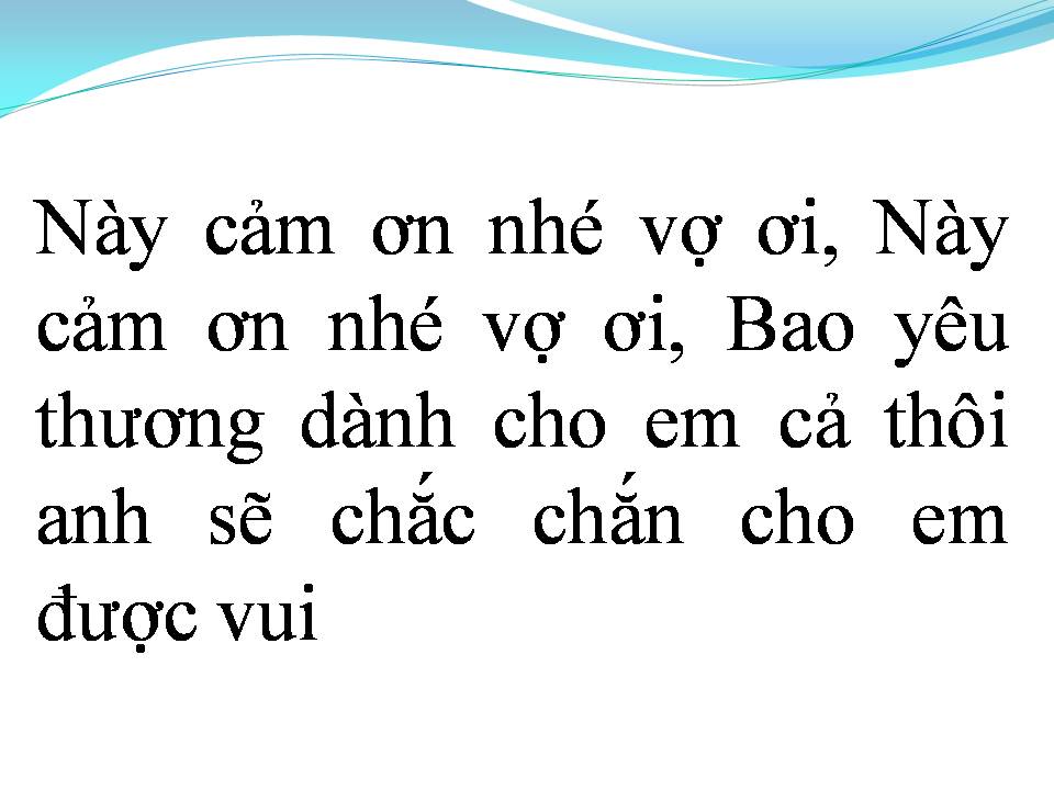 Lời bài hát CÁM ƠN VỢ