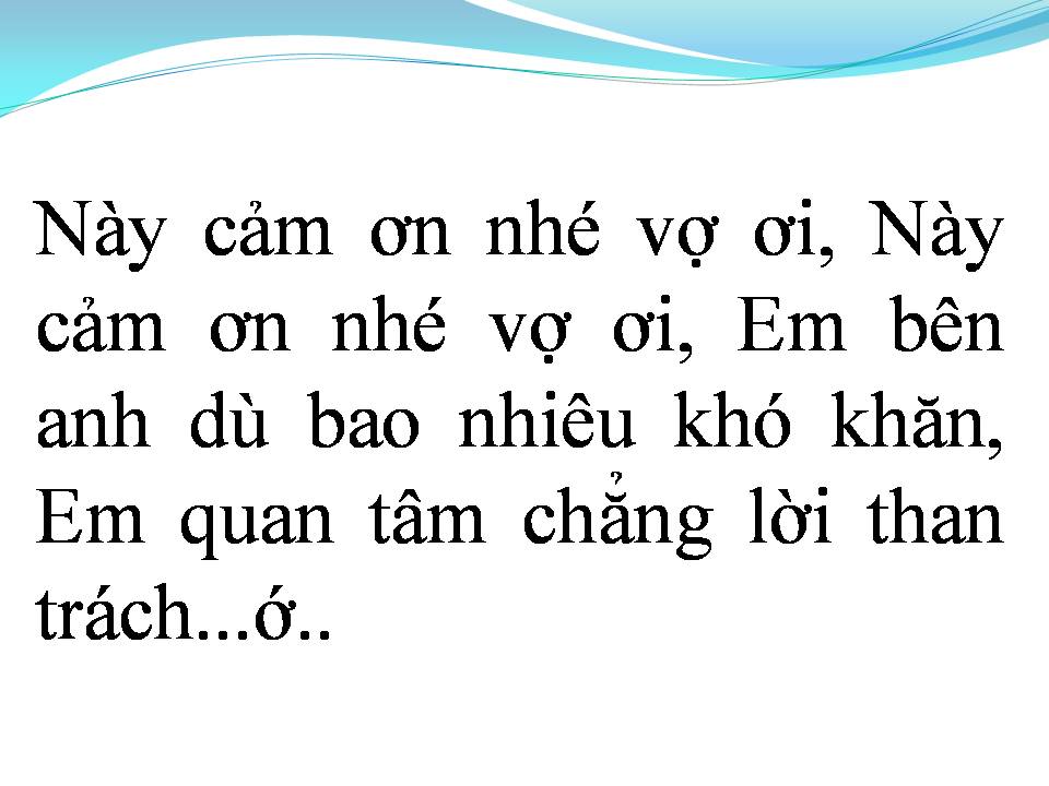 Lời bài hát CÁM ƠN VỢ