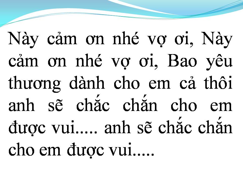 Lời bài hát CÁM ƠN VỢ