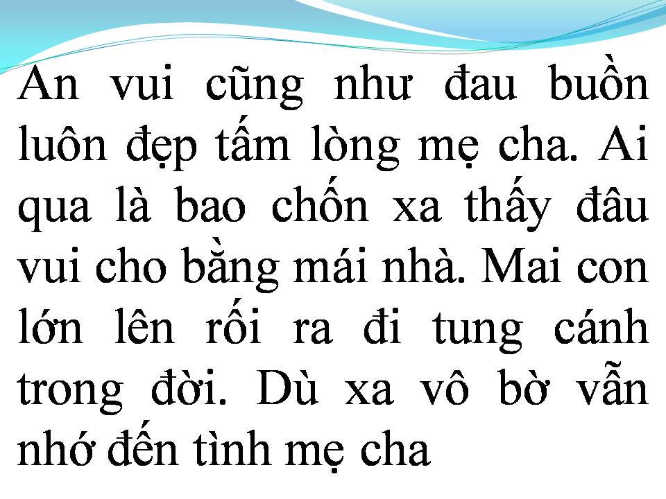 Lời bài hát CẦU CHO CHA MẸ 2
