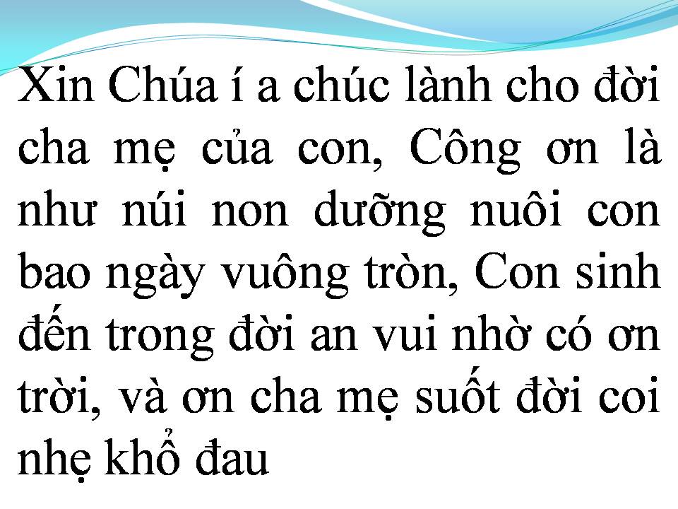 Lời bài hát CẦU CHO CHA MẸ 2