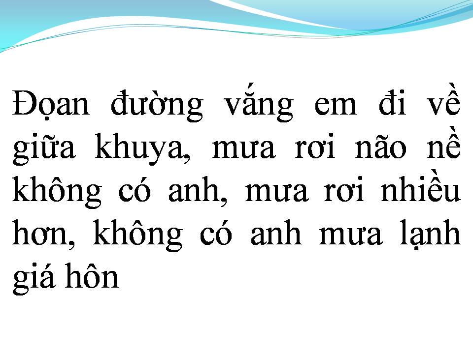Lời bài hát ĐOẠN ĐƯỜNG VẮNG