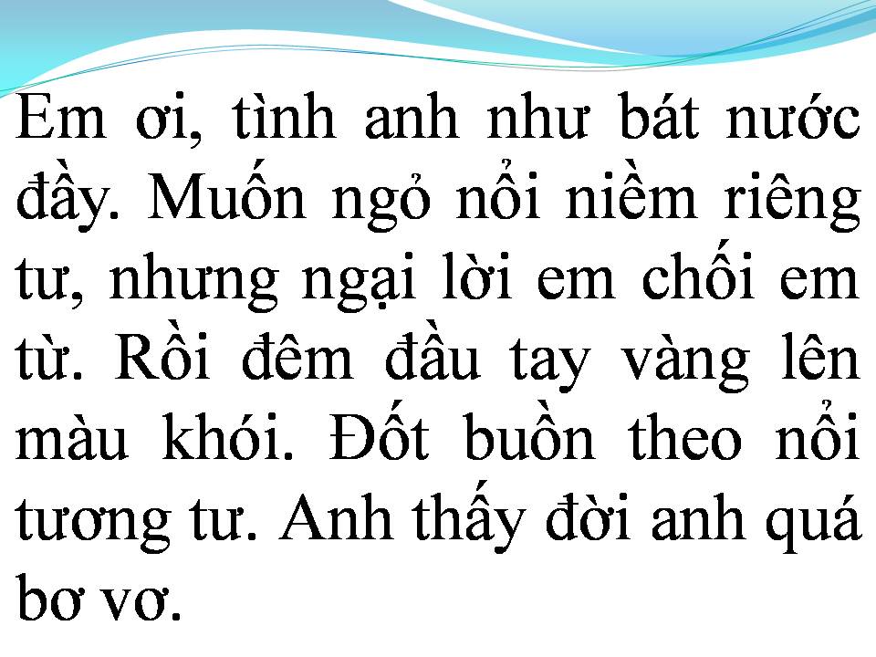 Lời bài hát YÊU NGƯỜI CHUNG VÁCH