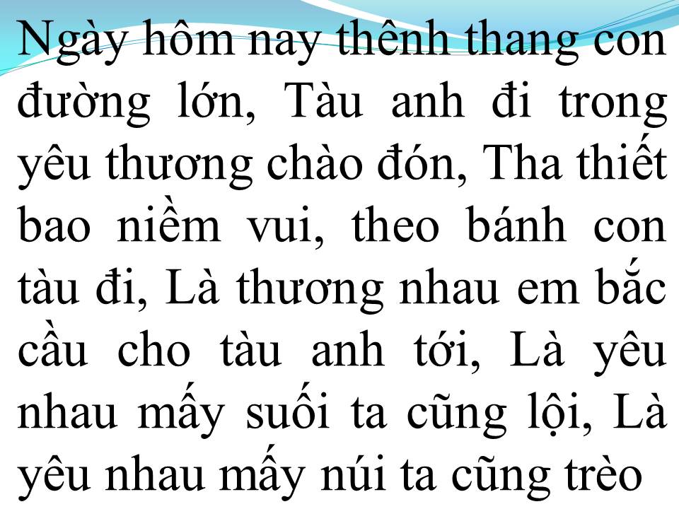 Lời bài hát TÀU ANH QUA NÚI