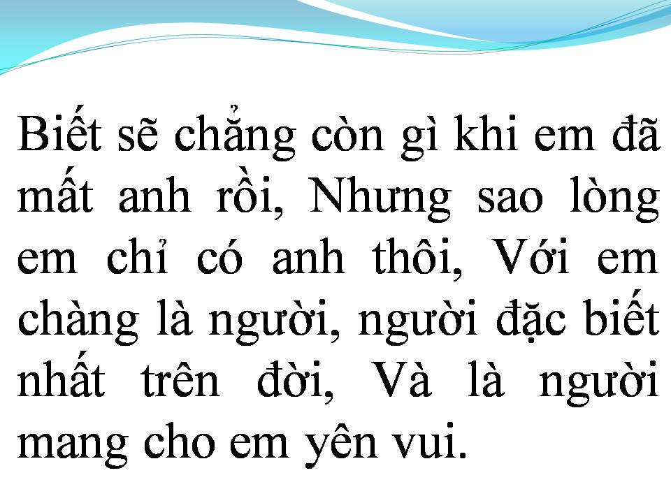 Lời bài hát NGƯỜI ĐẶC BIỆT