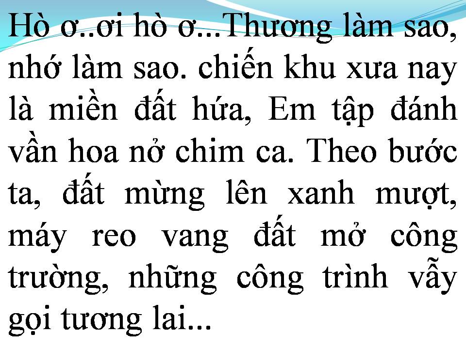 Lời bài hát KHÚC HÁT NGƯỜI ĐI KHAI HOANG