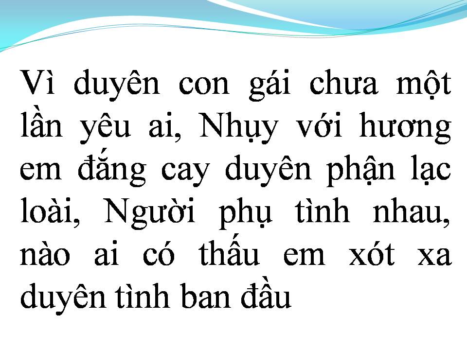 Lời bài hát DUYÊN CON GÁI