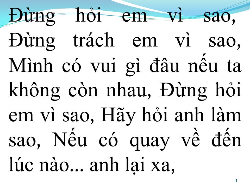 Lời bài hát ĐỪNG HỎI EM