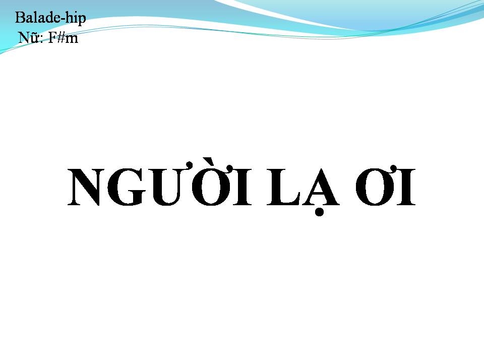 Lời bài hát NGƯỜI LẠ ƠI