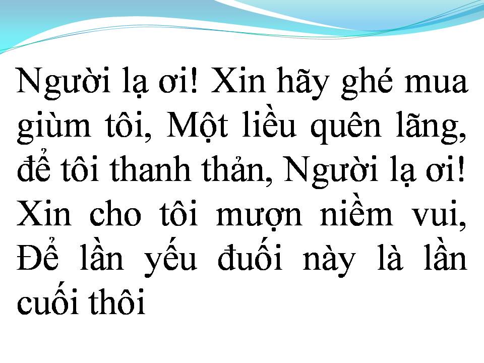 Lời bài hát NGƯỜI LẠ ƠI